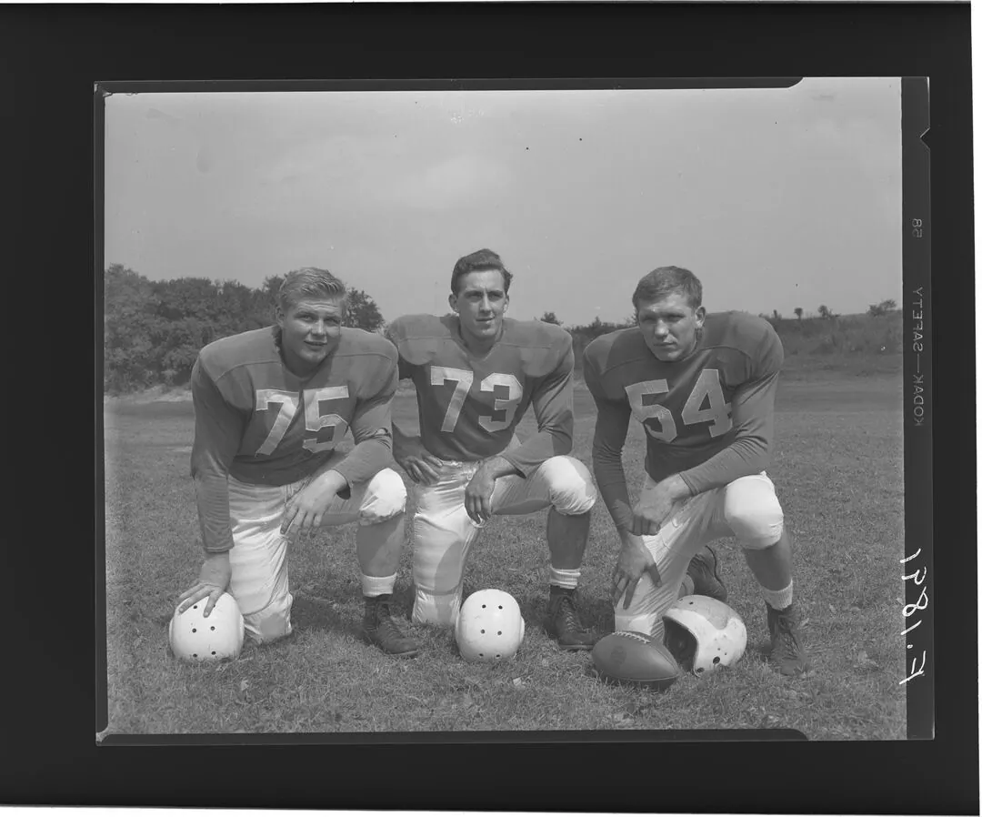 University of Kentucky group portrait identifying Jim MacKenzie, John Netoskie, and Frank Fuller from left to right.