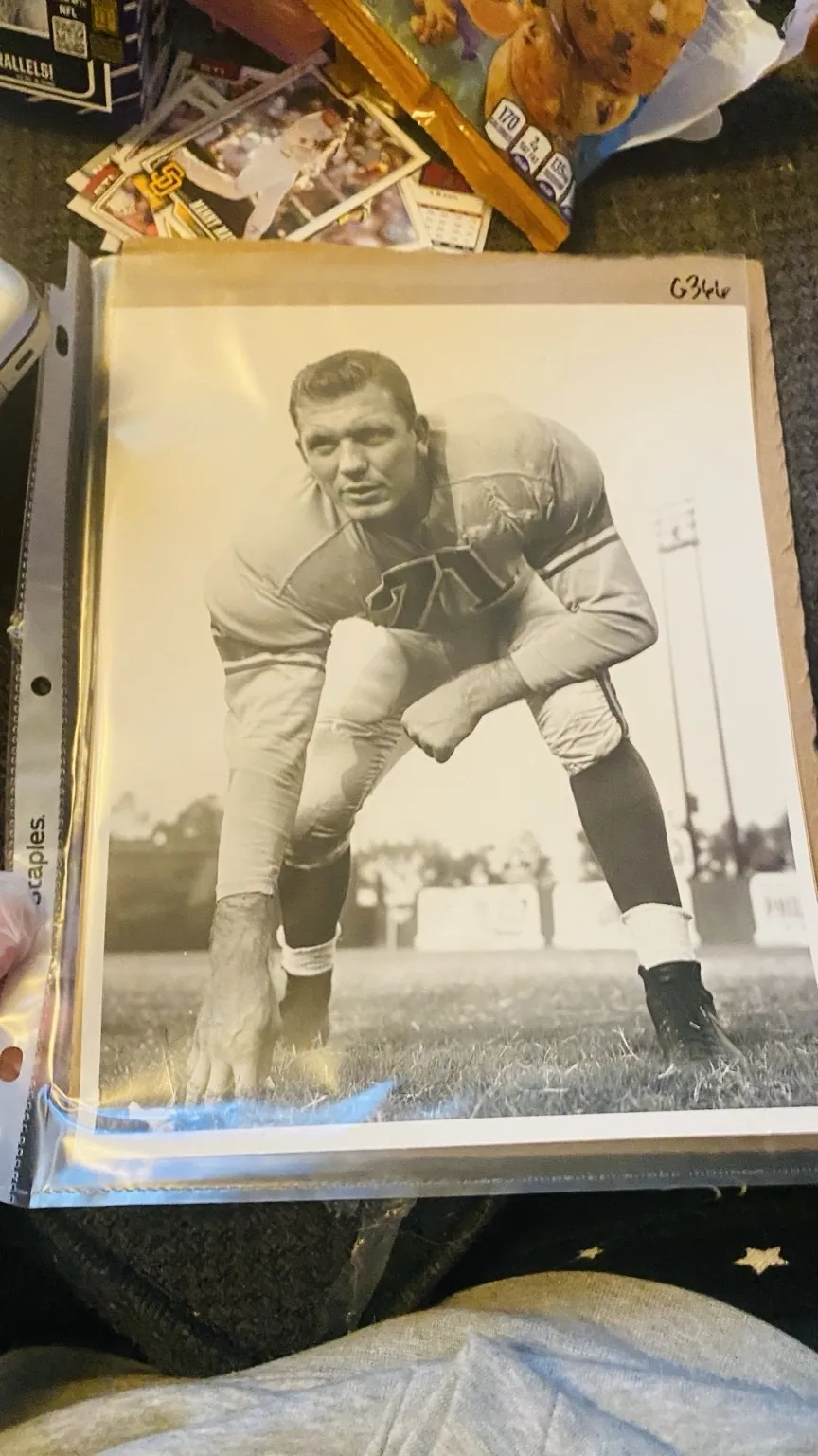 Family-held Frank Fuller Topps archive photograph displayed in its protective sleeve.